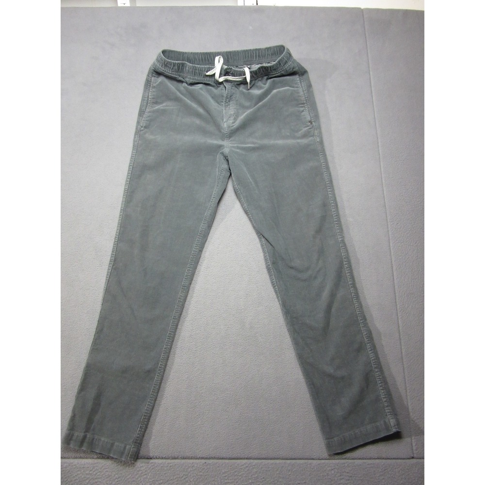 Vuori Corduroy Pants Mens Medium Gray Drawstring Elastic Waist Casual